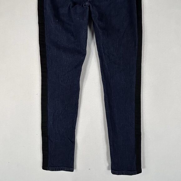 Lauren Ralph Lauren Regal Skinny Jeans Women’s 10 Blue Dark Wash Black Stripe - Picture 11 of 16